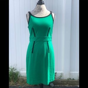 Cynthia steffe green and black sheath dress